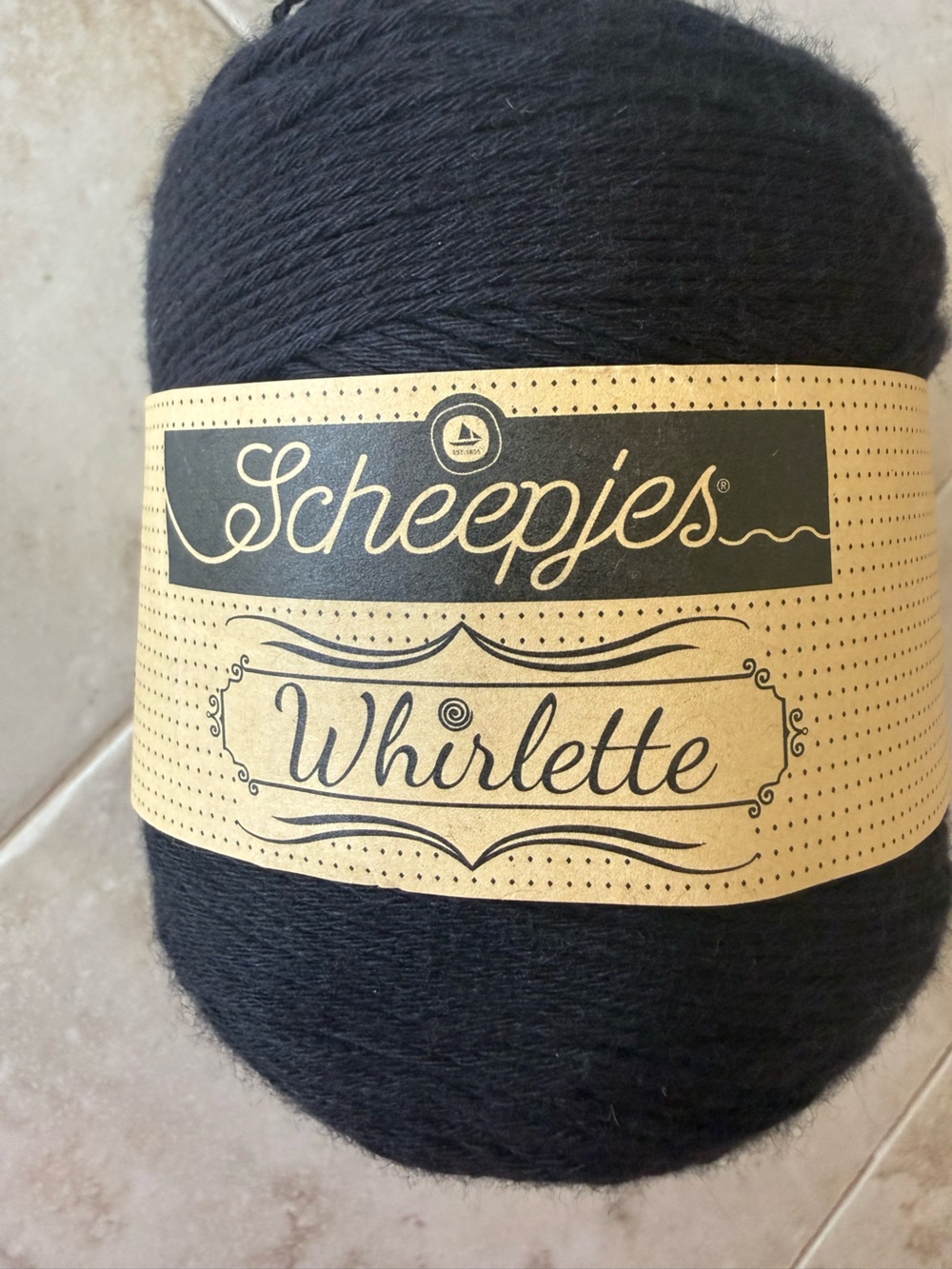 Scheepjes Whirllette Black Cotton/Acrylic Blend Wrap Yarn -Liquorice